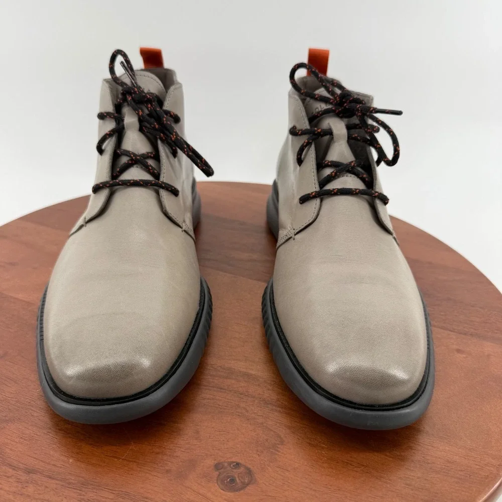 Cole Haan 2.Zerogrand Chukka Gray Leather Lace Up Boots C30310 Men's 11.5